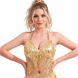 Adult Sequin Fringe Top in Gold/Yellow - Belly Dancer