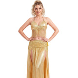 Adult Sequin Fringe Top in Gold/Yellow - Belly Dancer