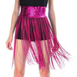 Womens Hot Pink Sequin Belt w/ Fringe Skirt - Belly Dance Costume (Fancy Dress)
