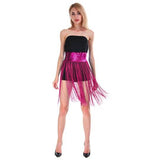 Womens Hot Pink Sequin Belt w/ Fringe Skirt - Belly Dance Costume (Fancy Dress)