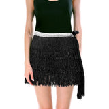 Adult Fringe Skirt Tassel Womens Dance Costume Party in Black