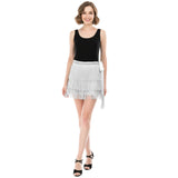 Adult Fringe Skirt Tassel Womens Dance Costume Party in Silver