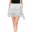 Adult Fringe Skirt Tassel Womens Dance Costume Party in Silver