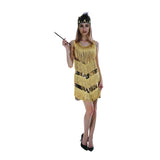 Womens Gold Sequin Flapper Fringe Costume - Charleston/Gatsby 1920s/30s