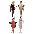 Flapper Group Costume Set - 4pc Black, Gold, Red & Silver Sequin (1920s Gatsby Fancy Dress)