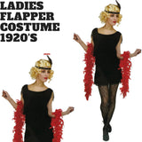 Womens Black Flapper Costume - 1920s Charleston/Gatsby (Halloween & Fancy Dress)