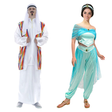 His & Hers Arabian Sheikh & Princess Couples Costume Set - Desert Halloween Fancy Dress