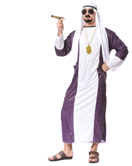 Adult Mens ARABIAN Costume Shiek Desert Sultan Arab Party Fancy Dress Up Dubai