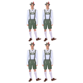 4x Adult Green/White Beer Costume Bulk Pack - Oktoberfest (Halloween & Fancy Dress)