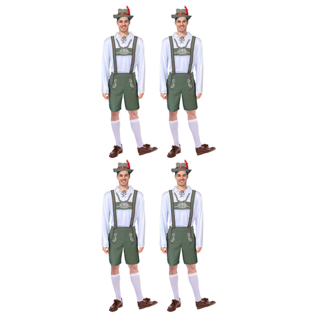 4x Adult Green/White Beer Costume Bulk Pack - Oktoberfest (Halloween & Fancy Dress)