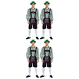 4x Adult Green Checkered Beer Man Costume Bulk Pack - Oktoberfest (Halloween & Fancy Dress)