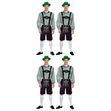 4x Adult Green Checkered Beer Man Costume Bulk Pack - Oktoberfest (Halloween & Fancy Dress)