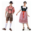 His & Hers Lederhosen & Red Beer Maid Couples Costume Set - Oktoberfest