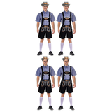 4x Adult Blue Checkered Beer Man Costume Bulk Pack - Oktoberfest (Halloween & Fancy Dress)