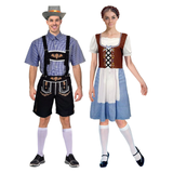 His & Hers Blue Checkered Beer Man & Wench Couples Costume Set - Oktoberfest