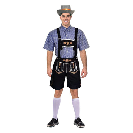 4x Adult Blue Checkered Beer Man Costume Bulk Pack - Oktoberfest (Halloween & Fancy Dress)