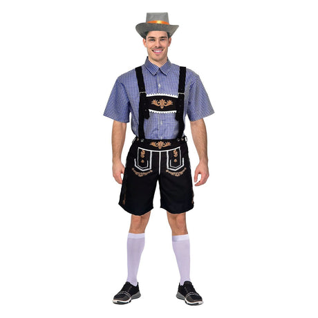 BR Costumes Adult Blue Checkered Beer Man Oktoberfest Costume Halloween Cosplay