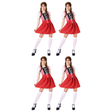 4x Adult Red Check Beer Garden Maid Costume Bulk Pack - Oktoberfest Heidi/Bavarian (Halloween & Fancy Dress)