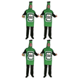 4x Mens Beer Bottle Group Costume Bulk Pack - Oktoberfest Bavarian