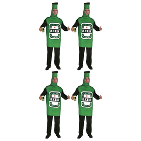 4x Mens Beer Bottle Group Costume Bulk Pack - Oktoberfest Bavarian