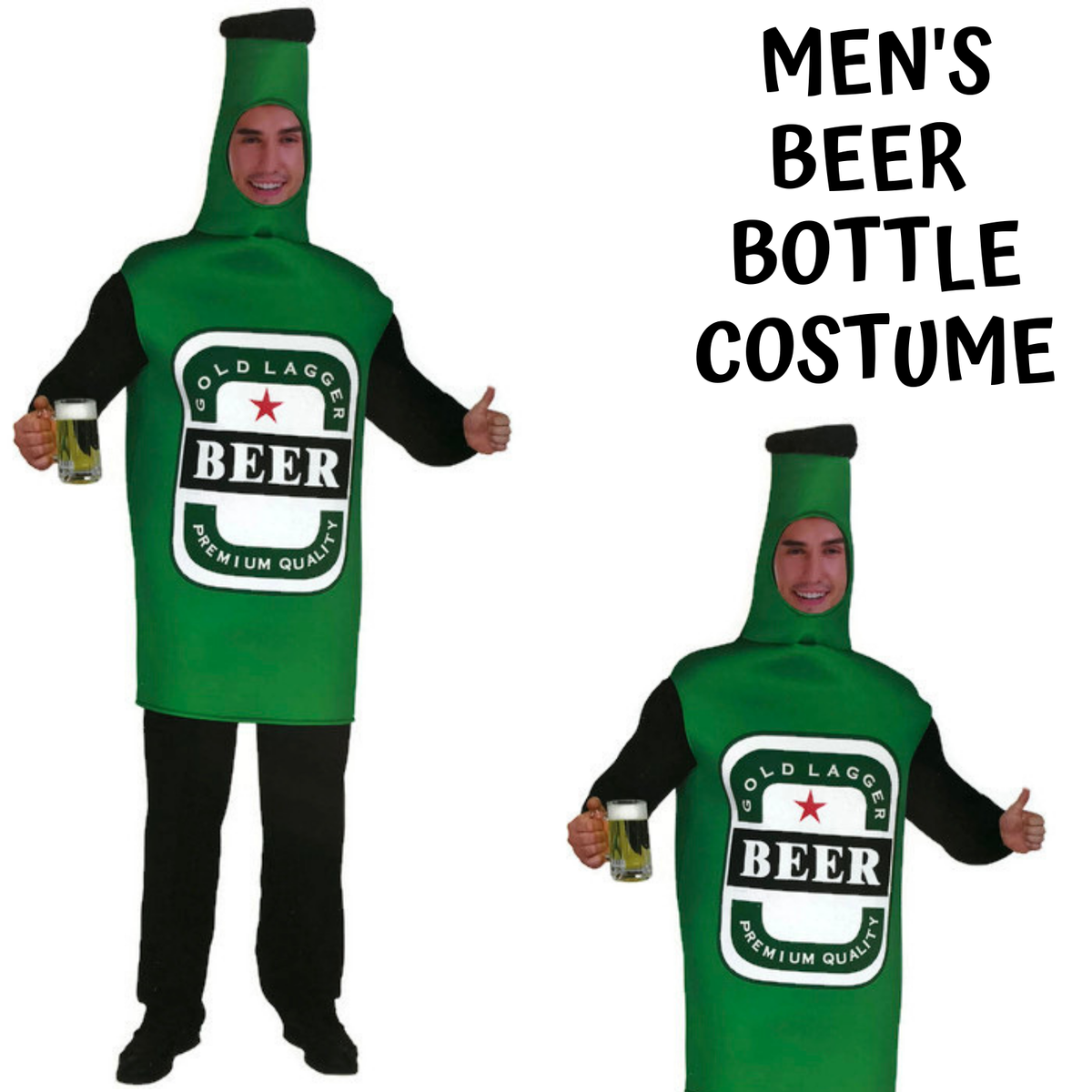 Mens Beer Bottle Costume - Oktoberfest Bavarian (Halloween & Fancy Dress)