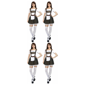 4x Womens Bavarian Beer Girl Costume Bulk Pack - Oktoberfest German (Halloween & Fancy Dress)