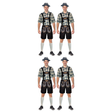 4x Adult Blue & Cream Checkered Beer Man Costume Bulk Pack - Oktoberfest (Halloween & Fancy Dress)
