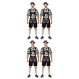 4x Adult Blue & Cream Checkered Beer Man Costume Bulk Pack - Oktoberfest (Halloween & Fancy Dress)