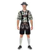 Adult Blue & Cream Checkered Beer Man Costume - Oktoberfest (Halloween & Fancy Dress)