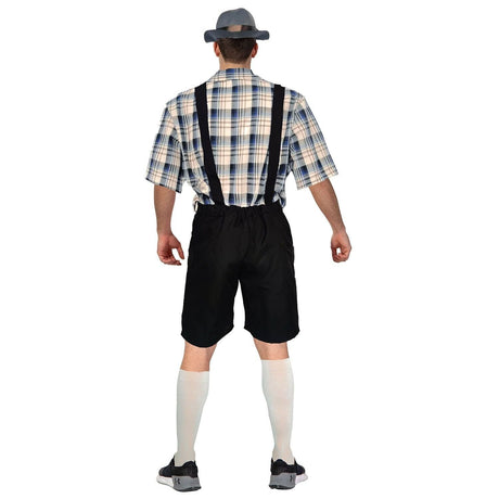 4x Adult Blue & Cream Checkered Beer Man Costume Bulk Pack - Oktoberfest (Halloween & Fancy Dress)