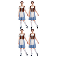 4x Womens Blue/Brown Oktoberfest Beer Girl Costume Bulk Pack - Bavarian Wench (Halloween & Fancy Dress)
