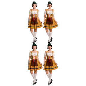 4x Womens Oktoberfest Bavarian Beer Girl Costume Bulk Pack - Halloween & Fancy Dress
