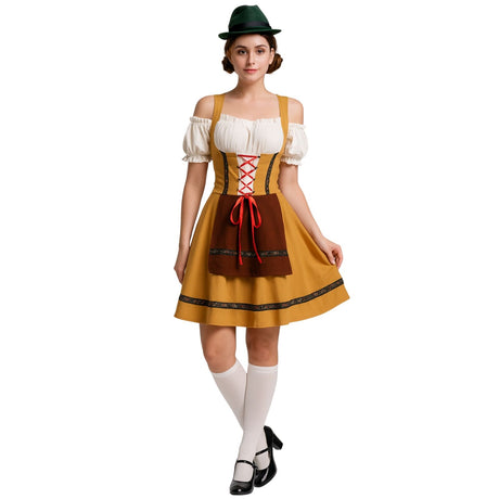 Womens Oktoberfest Bavarian Beer Girl Costume Adult Fancy Dress Ladies Outfit - M/L (165-175cm Height)