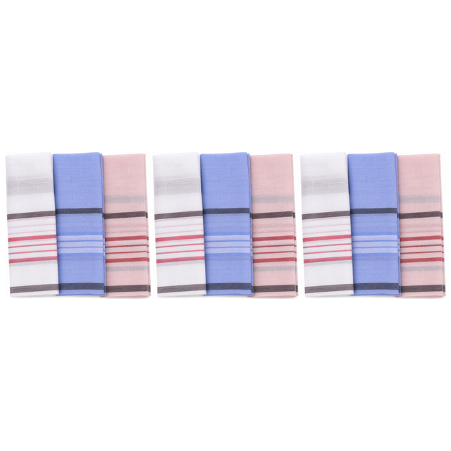 9x 100% Cotton Handkerchief Pack Pack - Mixed Assortment for Men/Women (30x30cm)