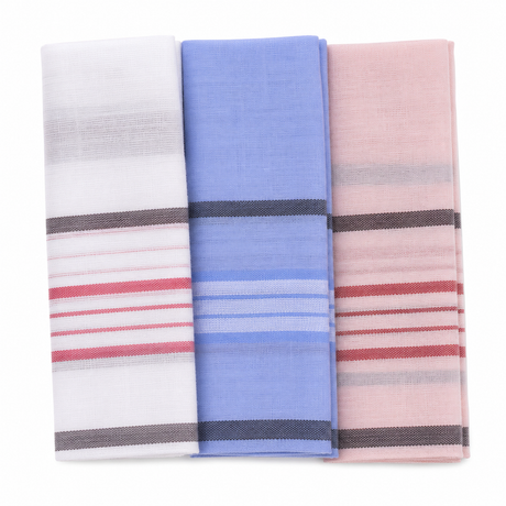 3x 100% Cotton Handkerchief Pack - Mixed Assortment for Men/Women (30x30cm)
