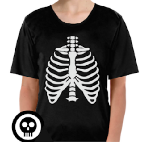 6x Adult Skeleton T-Shirt Bulk Pack - Day of the Dead Bones (Halloween & Fancy Dress)
