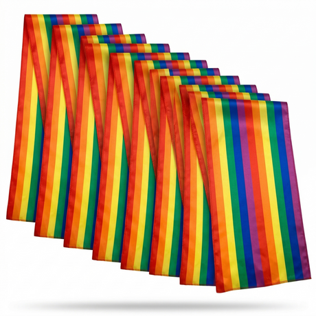 10x Rainbow Scarf Bulk Pack - Gay Pride Parade/LGBT/Lesbian Party