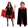 Vampire Family Costume Set - Womens & Kids Devil Cape Halloween Fancy Dress