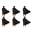 6x Long Black Cape Bulk Pack - Vampire Cloak/Adults Superhero Costume for Halloween/Fancy Dress Party