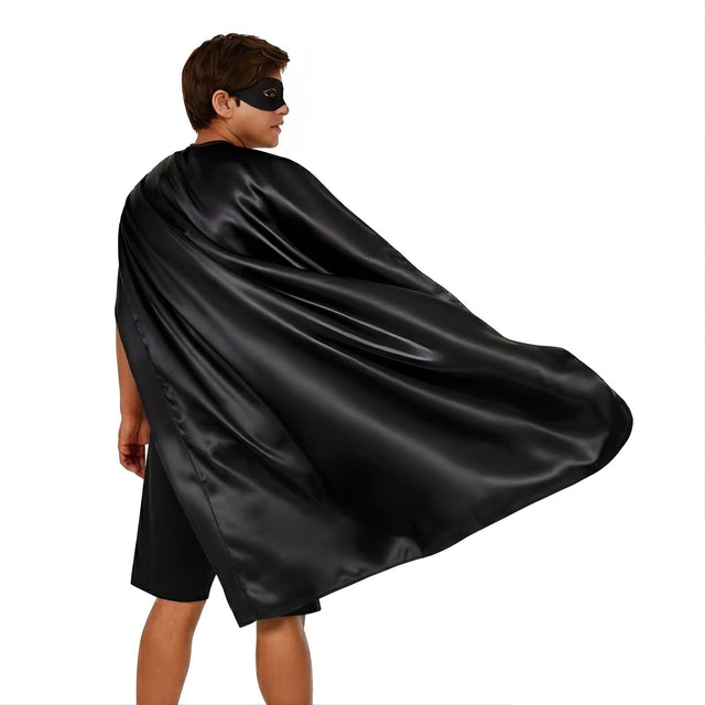 Long Black Cape - Vampire Cloak/Adults Superhero Costume for Halloween/Fancy Dress Party