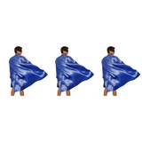 3x Long Blue Cape Pack - Vampire Cloak/Adults Superhero Costume for Halloween/Fancy Dress Party