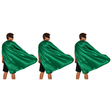 3x Long Green Cape Pack - Vampire Cloak/Adults Superhero Costume for Halloween/Fancy Dress Party
