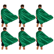 6x Long Green Cape Bulk Pack - Vampire Cloak/Adults Superhero Costume for Halloween/Fancy Dress Party