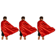 3x Long Red Cape Pack - Vampire Cloak/Adults Superhero Costume for Halloween/Fancy Dress Party