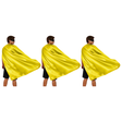 3x Long Yellow Cape Pack - Vampire Cloak/Adults Superhero Costume for Halloween/Fancy Dress Party