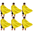 6x Long Yellow Cape Bulk Pack - Vampire Cloak/Adults Superhero Costume for Halloween/Fancy Dress Party
