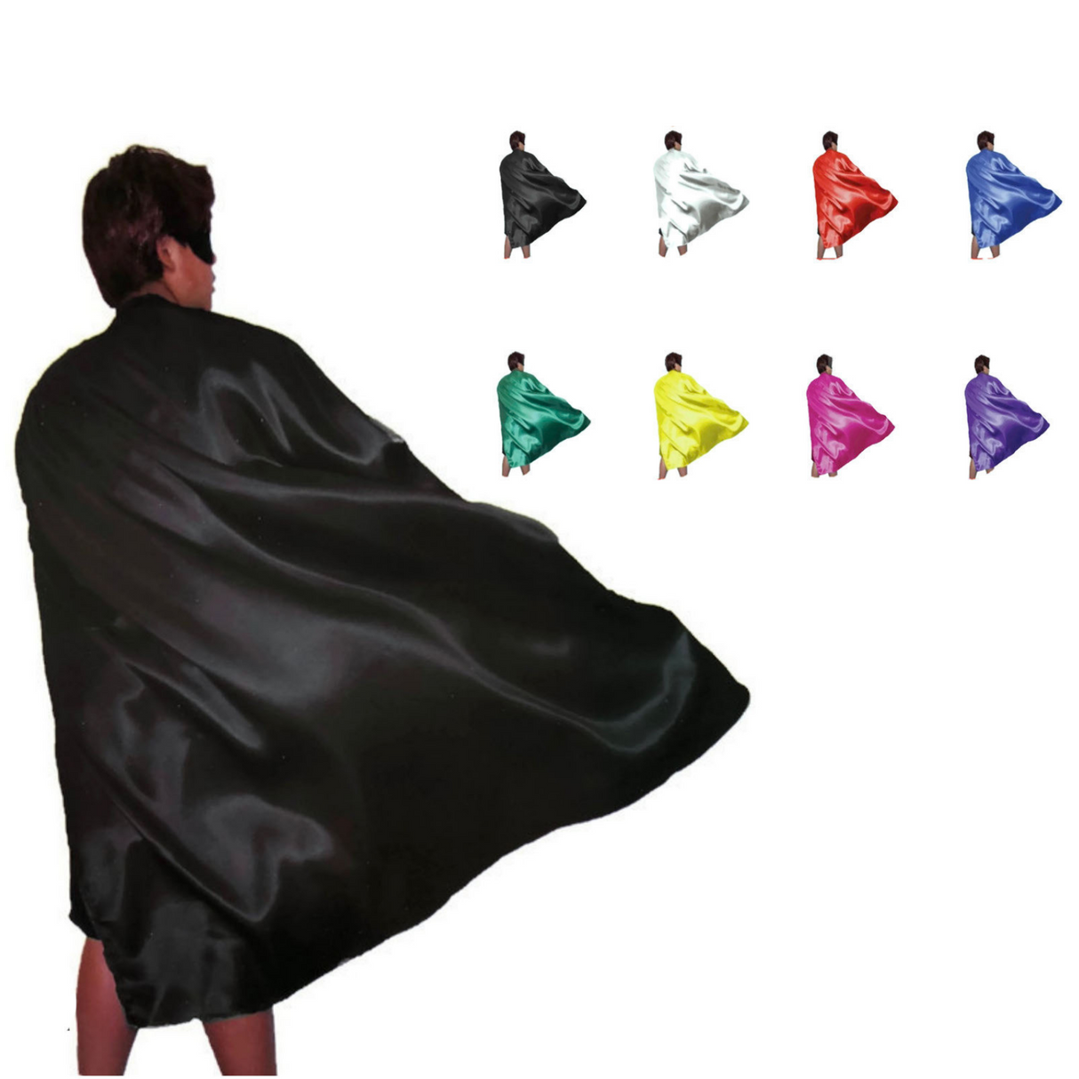 ADULT CAPE Costume Cloak Halloween Fancy Dress Coat Jacket Superhero Book Week - Green