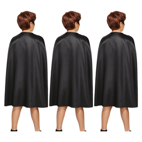 3x Medium Black Cape Pack - Vampire Cloak/Superhero Costume for Halloween/Fancy Dress Party