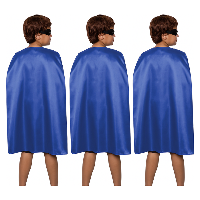3x Medium Blue Cape Pack - Vampire Cloak/Superhero Costume for Halloween/Fancy Dress Party