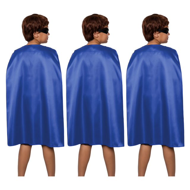 3x Medium Blue Cape Pack - Vampire Cloak/Superhero Costume for Halloween/Fancy Dress Party